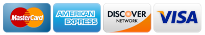 Accepted payment methods: MasterCard, American Express, Discover, Visa, and PayPal