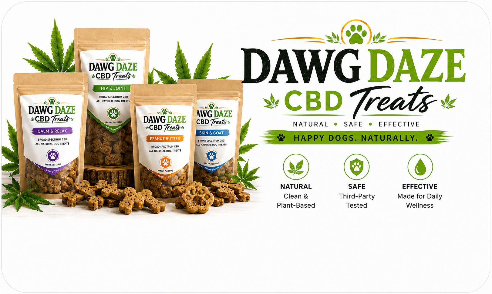 Dawg Daze CBD Treats natural safe effective banner logo